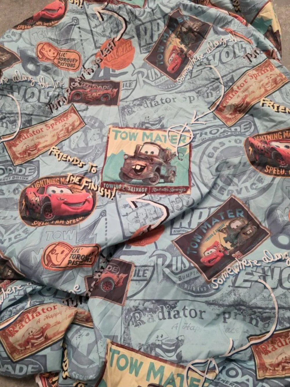 Cars Disney/Pixar Tune Up 2 Pc Twin Sheet Set, Blue Flat & Fitted
